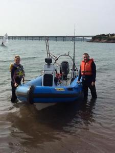 5.5m Humber Attack diving rib with 60 hp Mercury 4 st engine and trailer