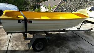 Savage Boat Aluminium 3.4 metres with oars on trailer registered May 2017