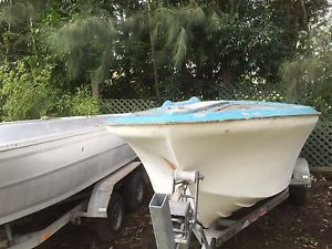 14ft Fiberglass Boat on Brooker Trailer