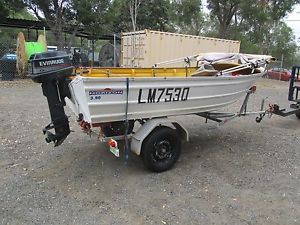 HORIZON 3.90 ALUMINIUM BOAT WITH OUTBOARD MOTOR, TRAILER & FISHFINDER