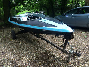 Speedboat on trailer, no motor