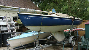 Squib sailing yacht model number 507 including road trailer, sails and spinnaker