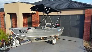 2010 makocraft 370 hd, 15hp merc and trailer