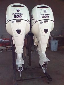 2011 Evinrude E-tec 200 hp High Output Pair of Outboard Motors Etec 225, 250