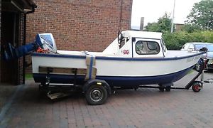 Selway fisher power 14 motor boat + trailer + spare engine
