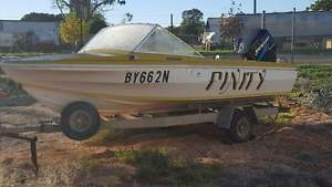 Fiberglass Caribbean boat with 90HP mercury outboard motor