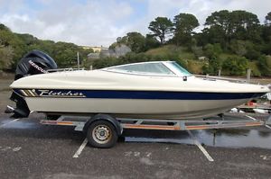 FLETCHER 19′ GTO SPORTS BOAT, MERCURY 175 VERADO 4 STROKE OUTBOARD & TRAILER