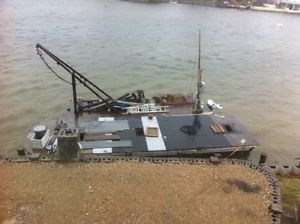 Fiberglass Barge, 40' Long, 12' Wide, 3.5' Freeboard
