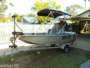 Aluminium Stessl Boat Tinny 3.85 l/m 1997 Mercury 25 hp Minn Kota 40PD Regd