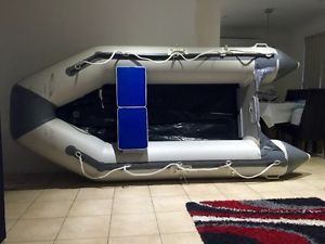 Inflatable rib with outboard motor