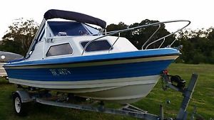 5.1m half cabin 115hp johnson