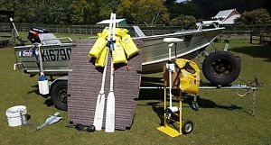 Stessl tinnie with18hp near new Tohatsu 2 stroke, loads extras, trolling motor