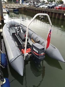 Avon Searider 5.4m navy spec rib, brilliant condition. Yamaha 75hp engine