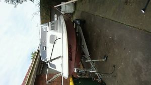 15ft Half Cabin Bellboy Fibreglass boat with Evinrude Motor