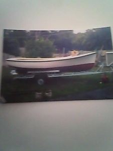 boat, fishing boat, mooring, dinghy, trailer