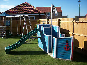 NEW PRICE! outdoor pirate ship boat playhouse climbing frame slide childrens