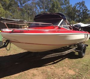 17ft ski / fishing boat, 115hp motor, trailer image 1