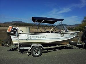 Aluminium Boat Tinnie with 70HP Johnson and trailer