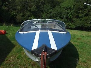 Classic 'Pearly Miss' aluminium speedboat and trailer