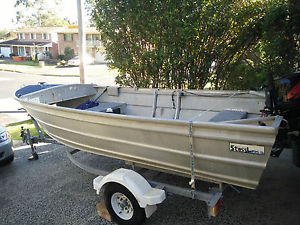 14ft Aluminium Boat 30HP Tohatsu with all offshore safety equipment.