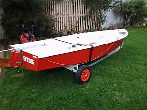 Sail Boat 125 with  road trailer and beach trolly Dromana Vic