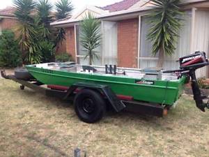 Savage Flat Bottom Tinny / Tinnie + Trailer, NEW MERCURY ENGINE!