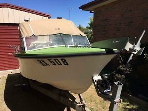 15FT STEJCRAFT FISHING BOAT WITH 85HP JOHNSON OUTBOARD, BOAT AND TRAILER..