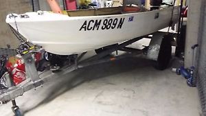 Savage 12ft Aluminium Tinny & Trailer plus Mercury 15HP Outboard (needs repair)