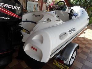 BARGAIN 2008 BRIG 3.8M INFLATABLE EAGLE WITH 50 4 STROKE MERCURY EFI. BIGFOOT