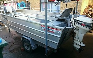 Stacer 4.0m bass master pro line tinny aluminium boat 13 feet 15hp outboard