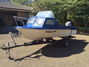 4.2m Fibreglass Boat with 30HP Motor and Trailer