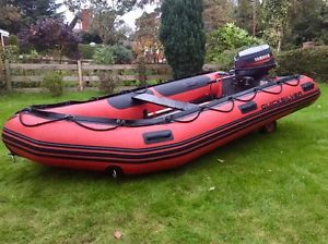 2006 Quicksilver 380HD 6 Man Inflatable Boat 3.8m & Yamaha 25hp Outboard Engine