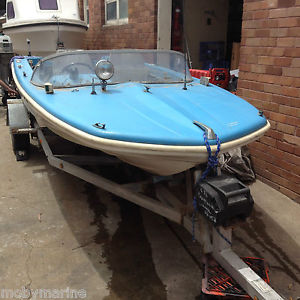 PRIDE 14'6" Fibreglass Runabout Hull on Galvanised Unreg Trailer Project Boat