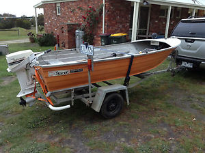 Savage 3.8 fishing boat tinny with 9.8hp Johnson 2 stroke outboard motor