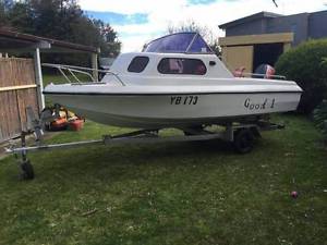 Huntercraft 4.8m (16ft) Half Cabin Boat