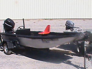 15 foot solid double hulled aluminum fishing boat
