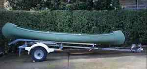 Fibreglass Canoe and Savage Trailer