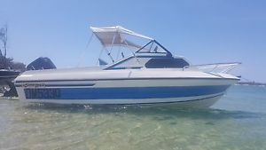 5.0 SILVERLINE HALF CABIN BOAT WITH 2005 90HP MERCURY ON TUZA TRAILER