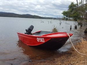 10FT ALUMINIUM TINNY / TINNIE SAVAGE JABIRU WITH MERCURY 9.9HP AND TRAILER