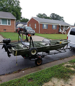 FISH MASTER 1232 JON BOAT Trailer Minn Kota Gamefisher 5 Outboard Motor Fishing