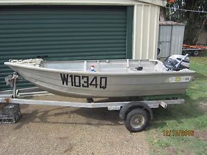 Aluminium tinny boat 6hp Motor and  bimini NO TRAILER