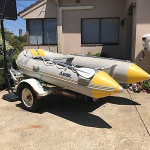 inflatable boat and trailer