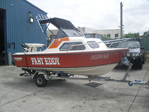 nautiglass half cabin with 90hp and trailer,all in VGC