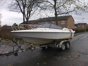 Fletcher speed boat inboard engine on rollercoaster trailer