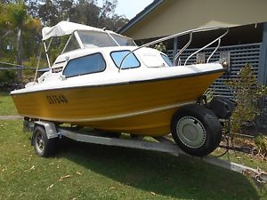 Nautiglass V150 fiberglass half cabin boat with 70HP 2stroke  MERCURY MOTOR