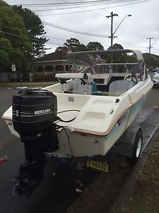 Haines Hunter 490 SLR Runabout Boat Fish,ski,wakeboard 90hp Mercury Serviced Eng