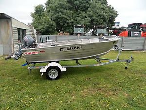 STACER 429 RAMPAGE ALUMINIUM BOAT .30 HP YAMAHA,TRAILER....AS NEW