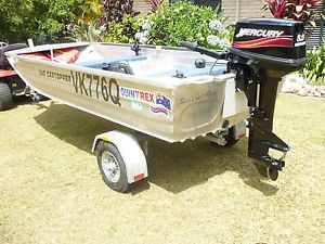 2012 QUINTREX 3.4 CARTOPPER, 8HP MERCURY MOTOR, EZY FOLD TRAILER tinny