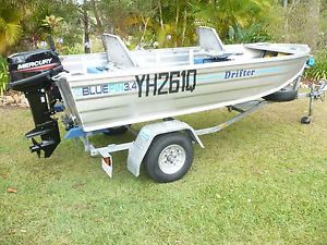 2013 BLUEFIN 3.4 Drifter, NEW 15hp MERCURY  Motor, REDCO Sportsman Trailer tinny