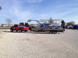 Hydraulic Work Barge Tritoon Pontoon **For Boat Lift & Dock Removal**